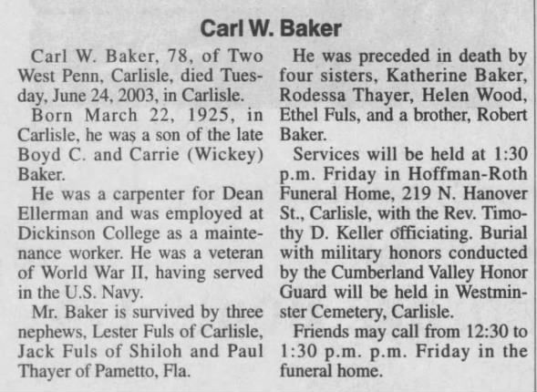 Clipping from The Sentinel